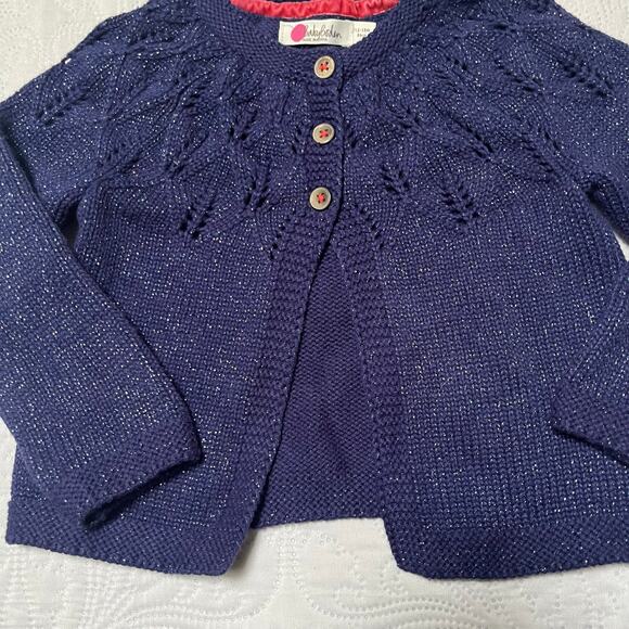 Baby Boden Sparkle Pointelle Cardigan Sweater Size 12-18m - Picture 4 of 5